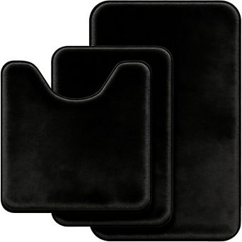 Bathroom Rug Set Memory Foam Bath Mats 3 pc with Toilet Mats, Soft & Supportive, Shock Absorbing