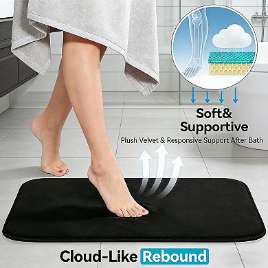 Bathroom Rug Set Memory Foam Bath Mats 3 Piece with Toilet Mats, Soft & Supportive, Shock Absorbing