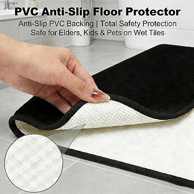 Bathroom Rug Set Memory Foam Bath Mats 3 Piece with Toilet Mats, Soft & Supportive, Shock Absorbing