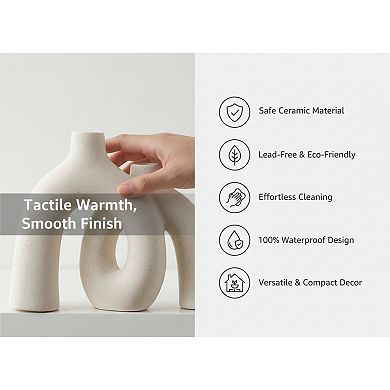 Donut Decorative Vase Set Modern Nordic Boho Style Ceramic