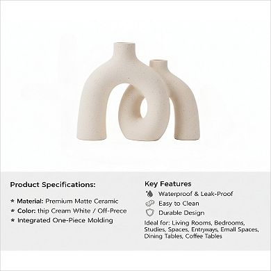 Donut Decorative Vase Set Modern Nordic Boho Style Ceramic