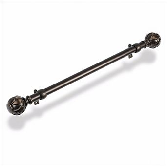 Heavy Duty Curtain Rod Adjustable with Netted Texture Finials