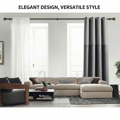 Heavy Duty Curtain Rod Adjustable with Netted Texture Finials