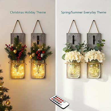 Inspirational Wall Decoration Set of 2 with Timer Lights