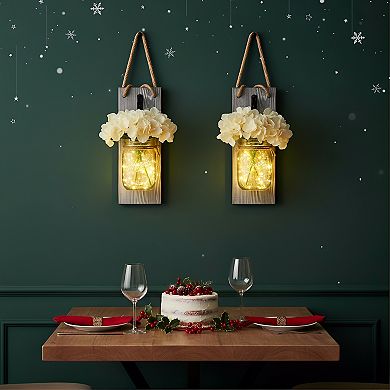 Inspirational Wall Decoration Set of 2 with Timer Lights