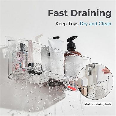 Clear Bath Toy Organizer Shower Caddy Set of 2 for Bathroom