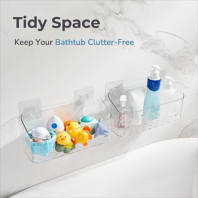 Clear Bath Toy Organizer Shower Caddy Set of 2 for Bathroom