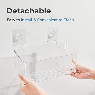 Clear Bath Toy Organizer Shower Caddy Set of 2 for Bathroom