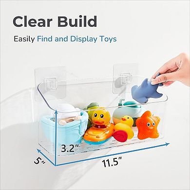 Clear Bath Toy Organizer Shower Caddy Set of 2 for Bathroom
