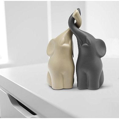 Elephant in Love Ornament Set Decorative Figure for Home