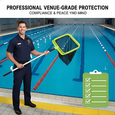 Deep Rake Pool Skimmer Net, Reinforced Frame Heavy Duty for Leaf Removal