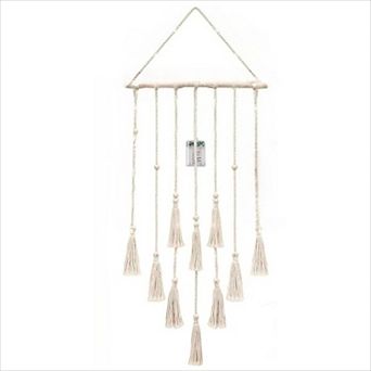 Macrame Wall Hanging with Photo Display and Light Clips