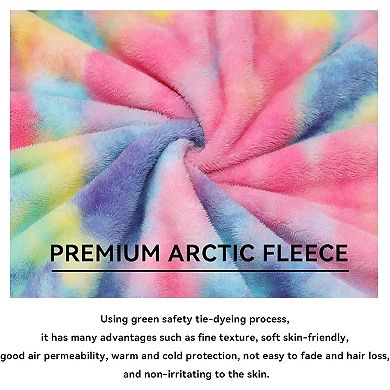 Colorful Fleece Blanket, Cozy Throw Blanket for Couch and Bed, Luxury Soft Fuzzy Microfiber Cover