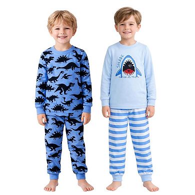 Kids Boys 2-Pack Pajamas Snug Fit PJs Long Sleeve