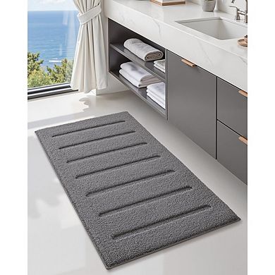 Plush Bath Rug, Soft & Absorbent, Non-Slip Rubber Backing, Machine Washable