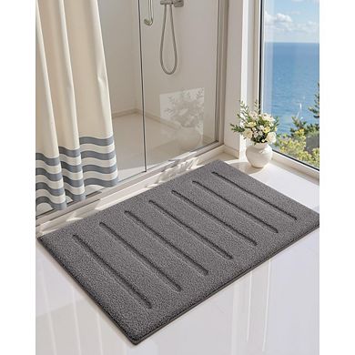 Plush Bath Rug, Soft & Absorbent, Non-Slip Rubber Backing, Machine Washable