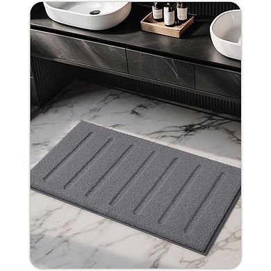 Plush Bath Rug, Soft & Absorbent, Non-Slip Rubber Backing, Machine Washable