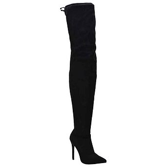 Over-the-Knee Stretch Suede Stiletto Heel Boots