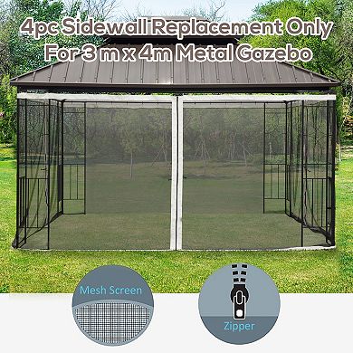 Outsunny 10x13 Replacement Mesh Sidewall Netting Zippers