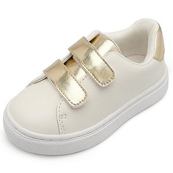 Girls Sneakers No Tie Hook and Loop Walking Shoes