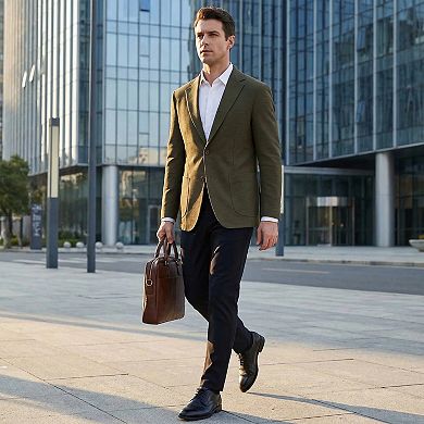 Men's Wrinkle Resistant Casual Sport Coat Textured Two Button Suit Blazer Jacket