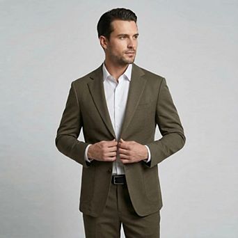 Men's Wrinkle Resistant Casual Sport Coat Textured Two Button Suit Blazer Jacket