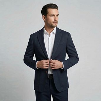 Men's Wrinkle Resistant Casual Sport Coat Textured Two Button Suit Blazer Jacket