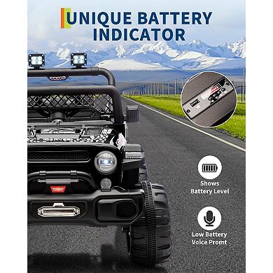 12V Kids Electric Ride on Truck with Parent Remote Control, 3 Speeds Up to 6MPH