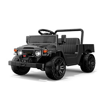 12V Ride on Car, Ride on Pickup Truck with Battery Powered,LED Lights, Suspension,Truck Bed Storage