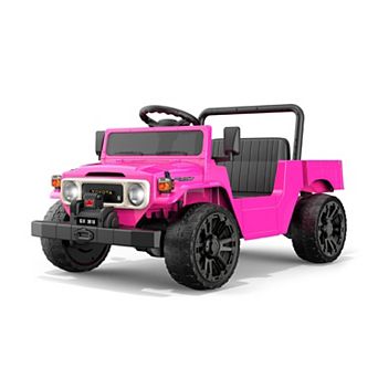 12V Ride on Car, Ride on Pickup Truck with Battery Powered,LED Lights, Suspension,Truck Bed Storage
