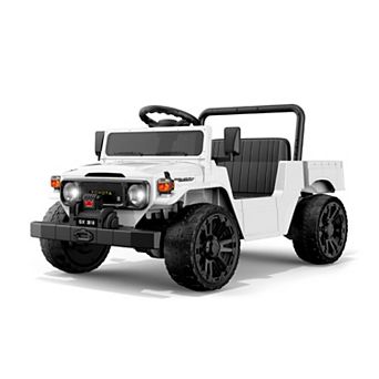 12V Ride on Car, Ride on Pickup Truck with Battery Powered,LED Lights, Suspension,Truck Bed Storage
