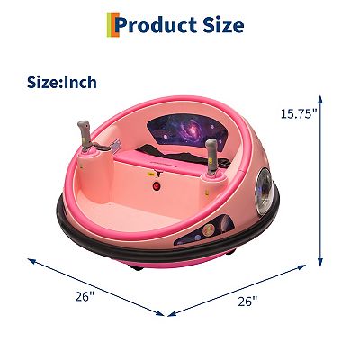 12V Ride-on Bumper Car with 3 Speeds, 360° Spin, Safety Belt & Dual Joysticks, Remote Control