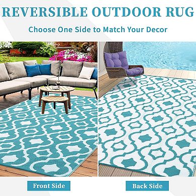 Modern Double Layer Moroccan Outdoor Plastic Mat