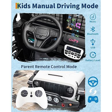 24V 2 Seats Kids Ride on Car with Remote Control, 20" Large Seat for Two Children, 7Ah Battery