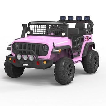 24V 2 Seats Kids Ride on Car with Remote Control, 20" Large Seat for Two Children, 7Ah Battery