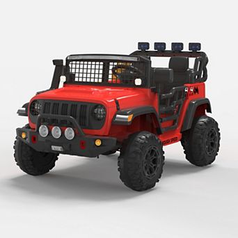 24V 2 Seats Kids Ride on Car with Remote Control, 20" Large Seat for Two Children, 7Ah Battery