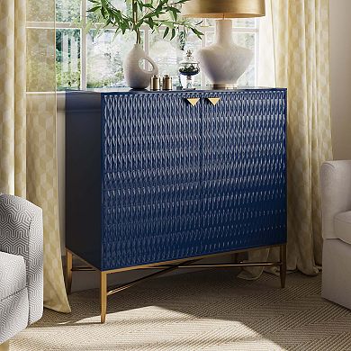 32.8 in. H 2-Door Accent Cabinet with Adjustable Shelf Modern Storage Cabinet with Gold Legs