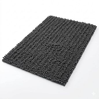 Chenille Bathroom Rug, Thick Soft Absorbent, Non-Slip Shaggy Mat
