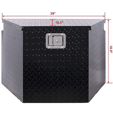29 in Aluminum Truck Tool Box Heavy Duty Pickup Trailer RV Storage Box with Lock Waterproof