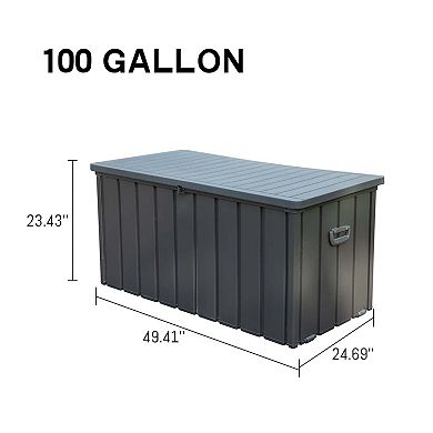 49.41 in. W x 24.69 in. D x 23.43 in. H Dark Gray Steel Outdoor Storage Cabinet