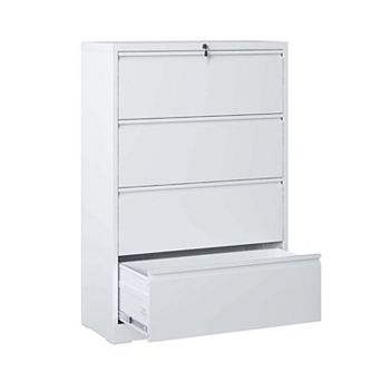VIYET 4-Drawer Lateral File Cabinet - Large Capacity Anti-Tip Steel Storage for Legal Files