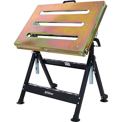 30 in Welding Table Steel Workbench with Wheels Folding Adjustable Height & Angle Work Table