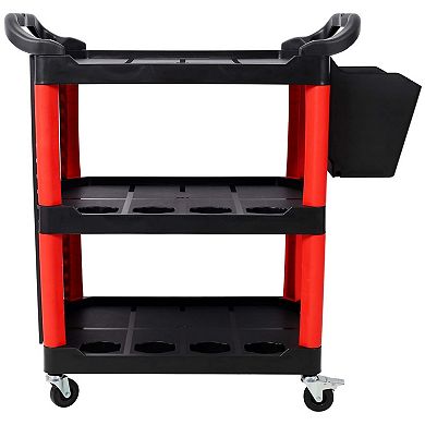3-Tier Rolling Detailing Cart with Bottle Holders Pegboard Hooks Auto Detail Cart on Wheels