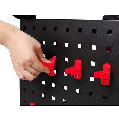 3-Tier Rolling Detailing Cart with Bottle Holders Pegboard Hooks Auto Detail Cart on Wheels