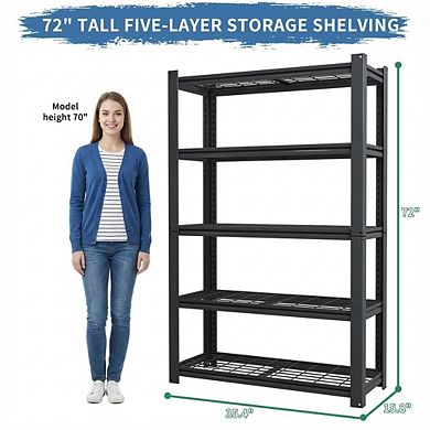VIYET - 72"H 5-Tier Heavy Duty Garage Shelving - Adjustable Storage