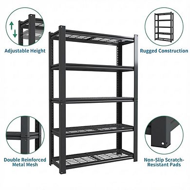 VIYET - 72"H 5-Tier Heavy Duty Garage Shelving - Adjustable Storage