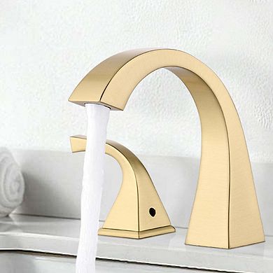 8 Inch Widespread Three Hole 2 Handle Bathroom Faucet with Pop Up Drain