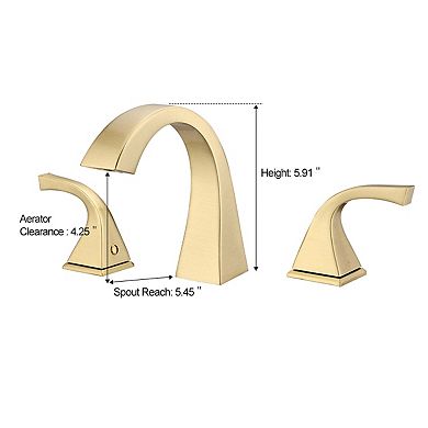 8 Inch Widespread Three Hole 2 Handle Bathroom Faucet with Pop Up Drain