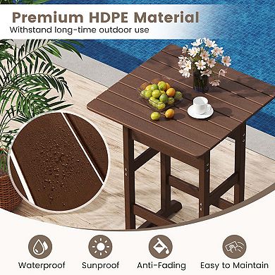 Weatherproof HDPE Bar Table with Slatted Top