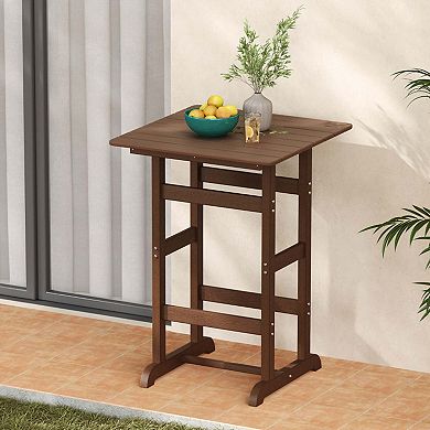 Weatherproof HDPE Bar Table with Slatted Top